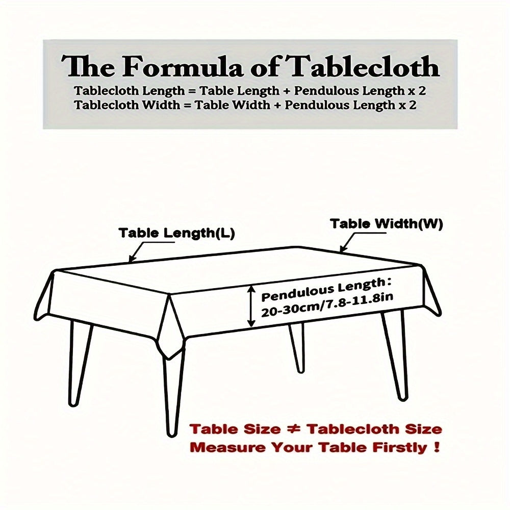 1pc Khaki Tassel Tablecloth | Polyester Simple Style Table Cover, Perfect for Dining Room, Living Room, Dining Table Decor, Elegant Rectangular Home Decor Christmas