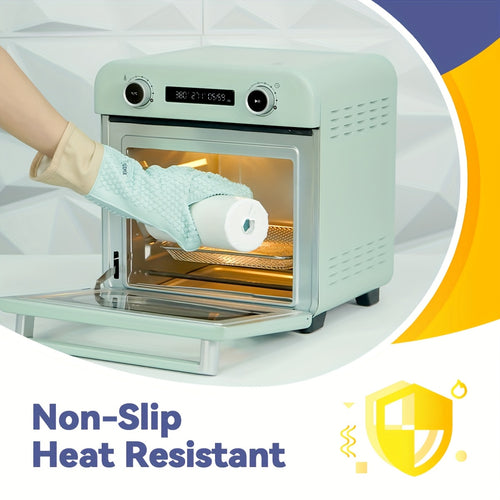 1 Pair Food Grade Heat Resistant Gloves 3 Layer Anti Scald Design Premium Insulation Fiber Light Beige Friendly Liner Non Slip Textured Surface for Easy Grip Up to 482F 250C Heat Resistant Universal for Oven Smoker BBQ Microwave Heat Press Food