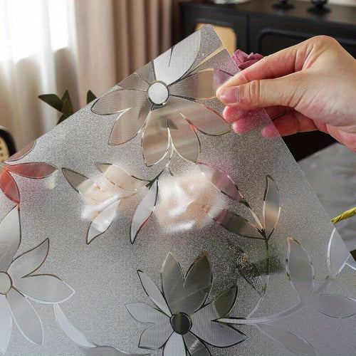 1pc of Floral Table Cover Made of 1.5Mm Thick Plastic, Designed to Protect Dining Tables with a Frosted End. This PVC Table Pad Is Suitable for Kitchen Use, Wooden Tables, And Hardwood Floors