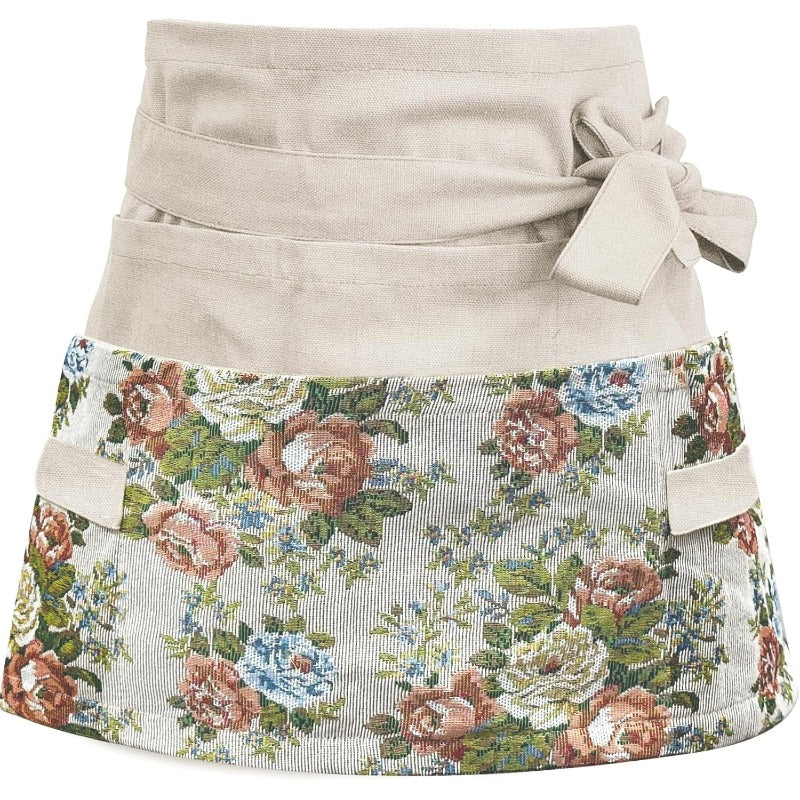 Garden Apron for Woman Serve Apron Cute Flora Half Apron with 8 Pockets Valentines Gift for Mom Wife Girlfriend,  Stylish Apron, Feminine Design, Comfortable Wear, Durable Fabric, Practical Apron, Functional Apron, Wife Gift, Girlfriend Gift