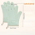 4pcs Set (2 Pairs) Thickened Kitchen Heat-Resistant Oven Mitts, Breathable Silicone Baking Gloves, High-Temperature Resistant Microwave Gloves. The Glove Surface Can Be Rinsed Directly with Water, Protecting Your Hands During Kitchen Cooking, Baking