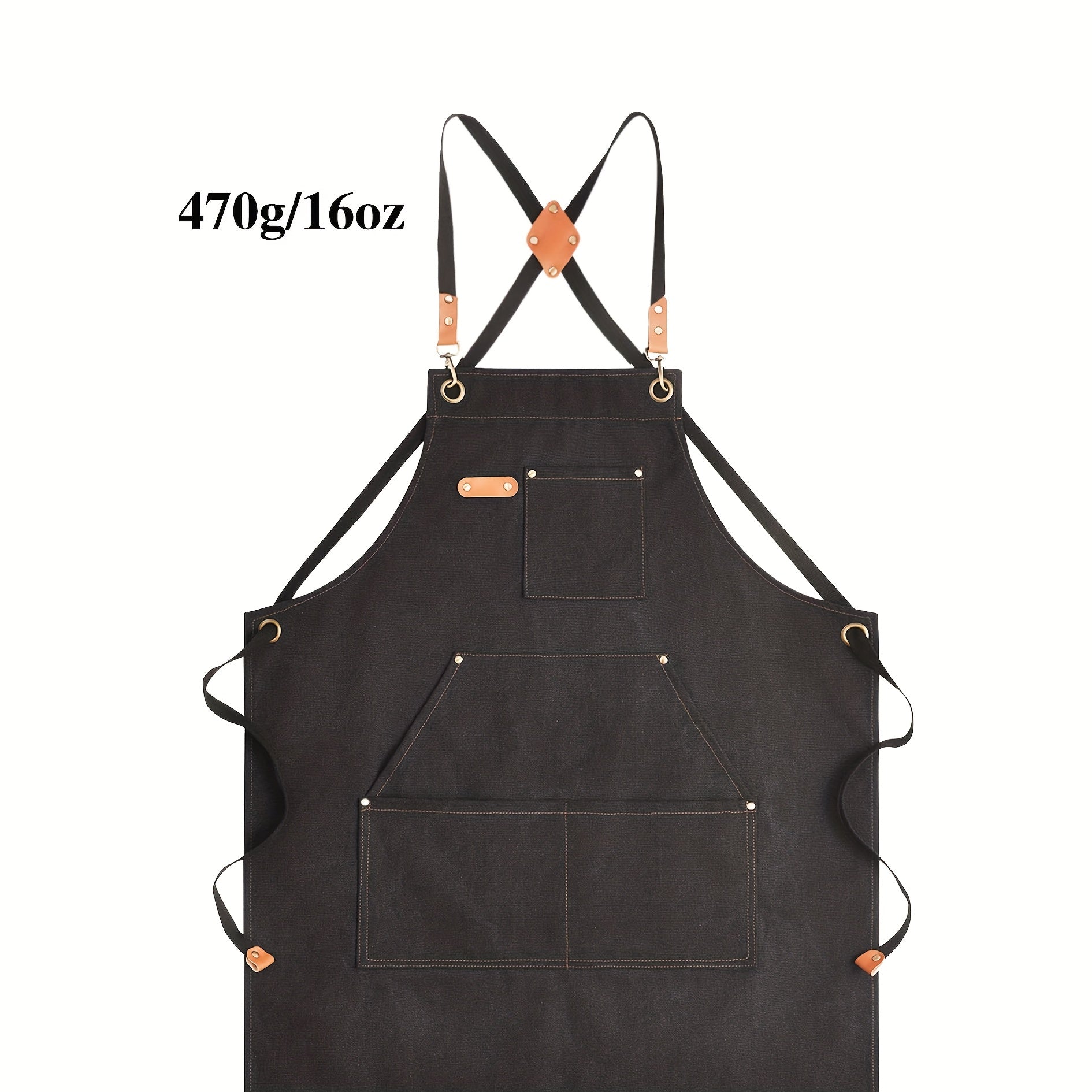Heavy-Duty Professional Heavy-Duty Work Apron For Men - 16oz Canvas Crossback Design With XL Pockets, Perfect For Cooking, BBQ, Gardening & Workshop Protection