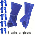 A Set of Durable Cowhide Gloves Designed for Heavy-Duty Work, Featuring High Heat Resistance, Flame Retardant Properties, And Wear Resistance. These Extended Welding Gloves Are Ideal for Driving, Gardening, Agriculture, And Handling Tasks