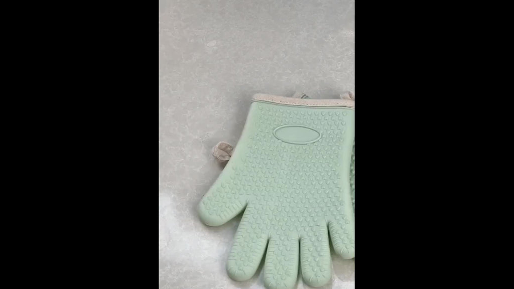 4pcs Set (2 Pairs) Thickened Kitchen Heat-Resistant Oven Mitts, Breathable Silicone Baking Gloves, High-Temperature Resistant Microwave Gloves. The Glove Surface Can Be Rinsed Directly with Water, Protecting Your Hands During Kitchen Cooking, Baking