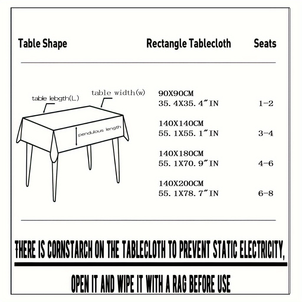 1pc Khaki Tassel Tablecloth | Polyester Simple Style Table Cover, Perfect for Dining Room, Living Room, Dining Table Decor, Elegant Rectangular Home Decor Christmas